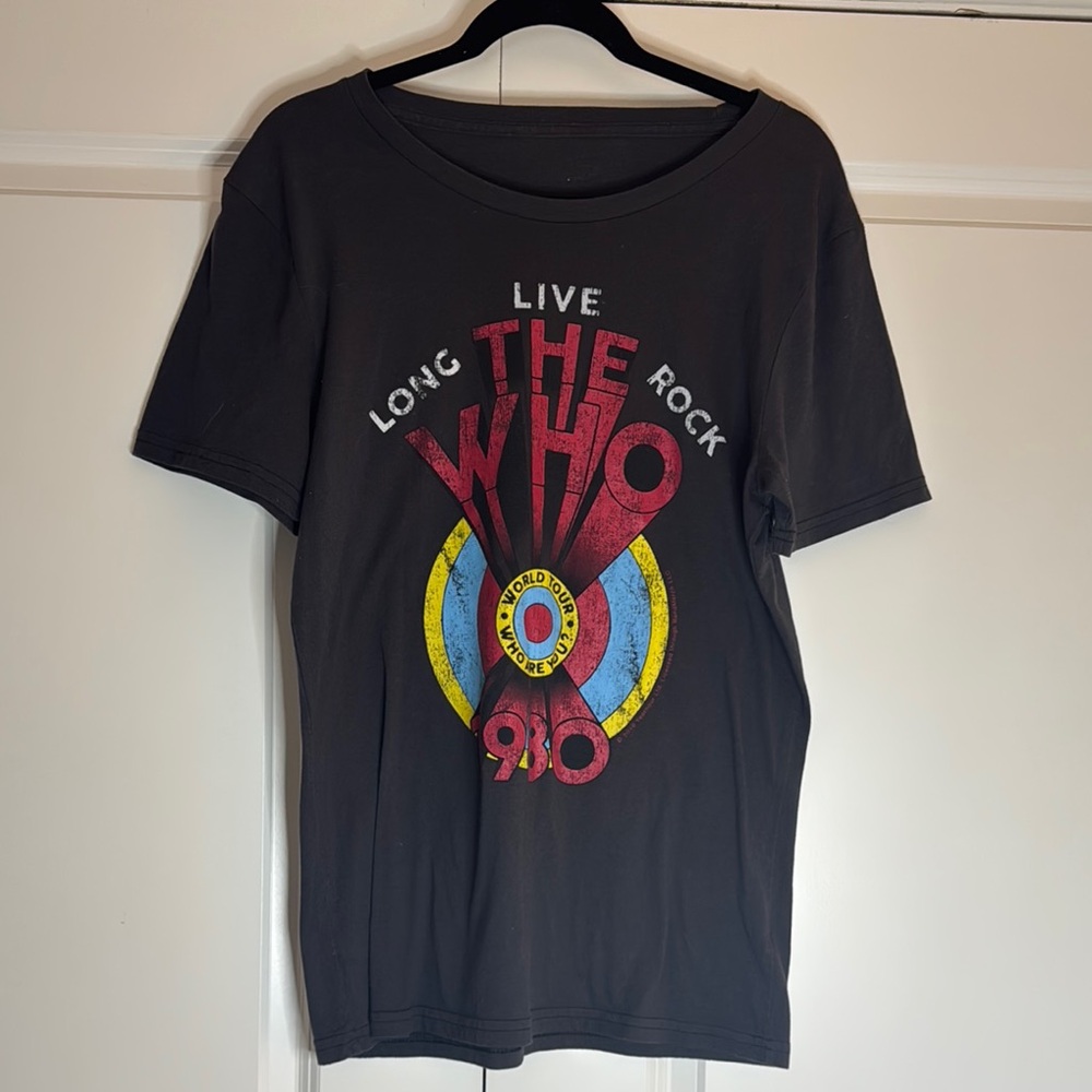 The Who 1980 World Tour Graphic T Shirt Black M